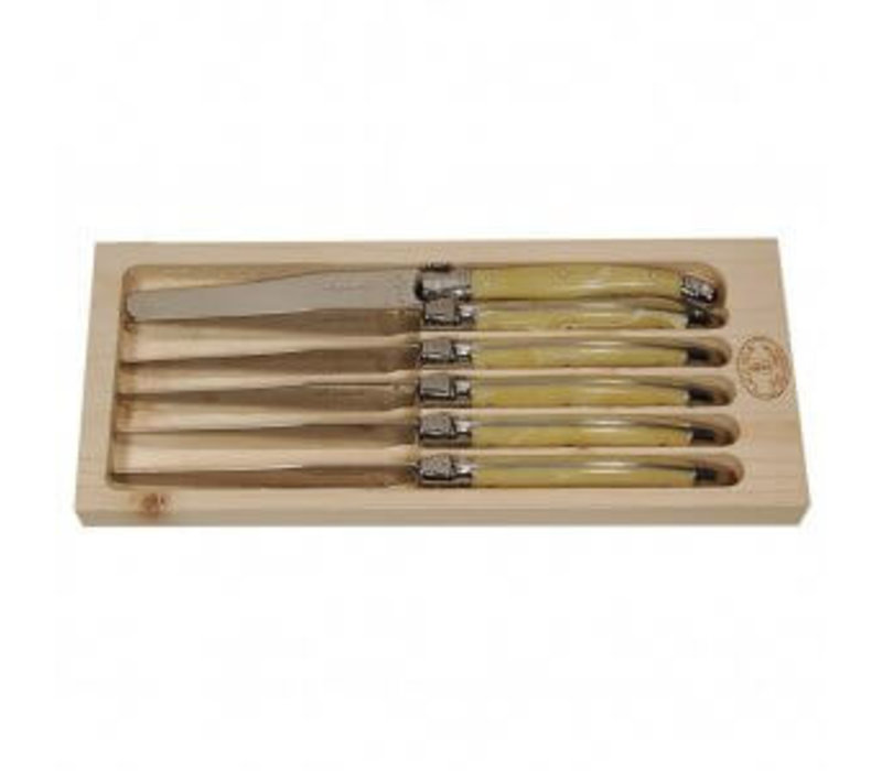 Laguiole Classic 6 Tafelmesser Heller Horneffekt