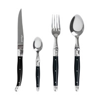 Laguiole Premium Steak Cutlery set 24-piece Black