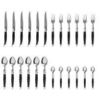 Laguiole Premium Steak Cutlery set 24-piece Black