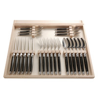 Laguiole Premium Steak Cutlery set 24-piece Black