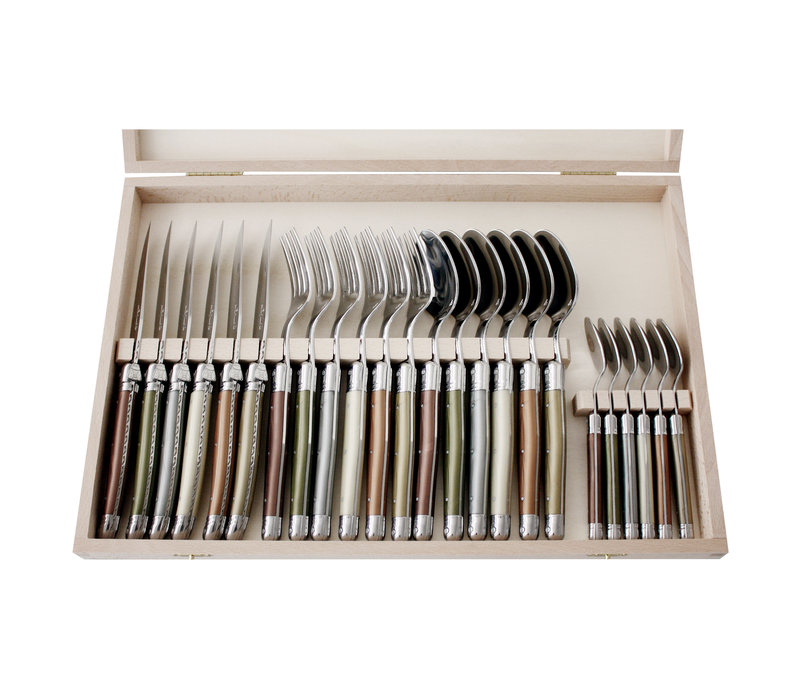 Laguiole Premium Steak Cutlery set 24-piece Mineral