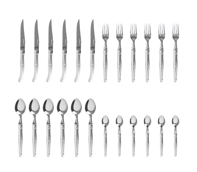 Laguiole Premium Steak Cutlery set 24-piece Stainless Steel