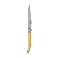 Laguiole Premium 6 Steak Knives & 6 Forks Light Horn Effect