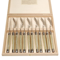 Laguiole Premium 6 Steakmesser & 6 Gabeln Leichter Horneffekt