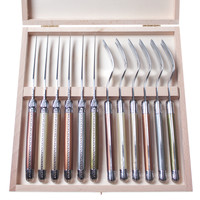 Laguiole Premium 6 Steak Knives & 6 Forks Mineral