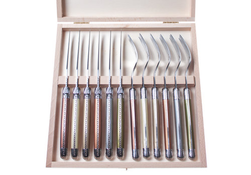 Laguiole Laguiole Premium 6 Steak Knives & 6 Forks Mineral