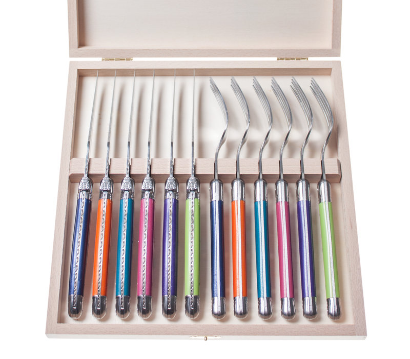 Laguiole Premium 6 Steak Knives & 6 Forks Provence