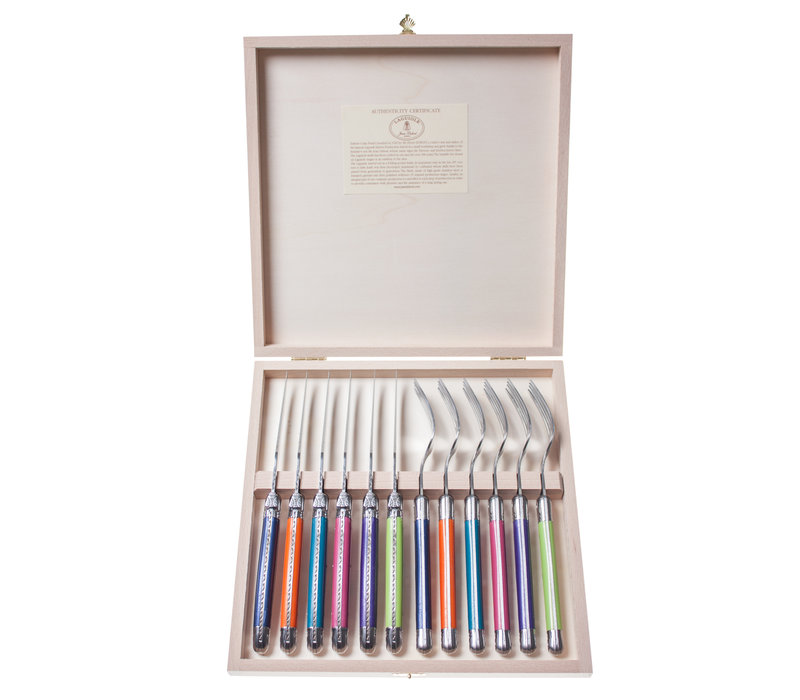 Laguiole Premium 6 Steak Knives & 6 Forks Provence