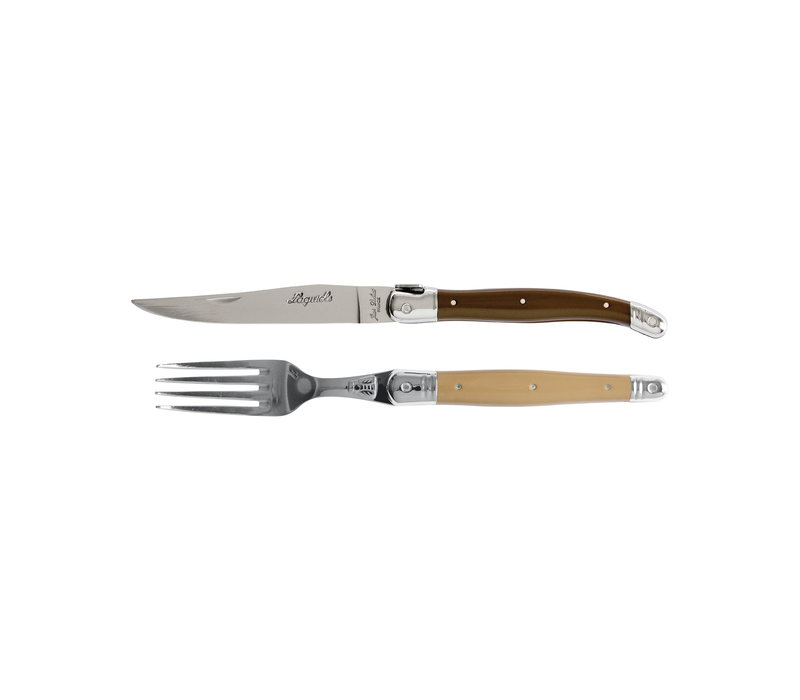 Laguiole Premium 6 Steak Knives & 6 Forks Linen