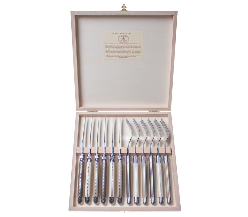 Laguiole Premium 6 Couteaux Steak & 6 Fourchettes Linen