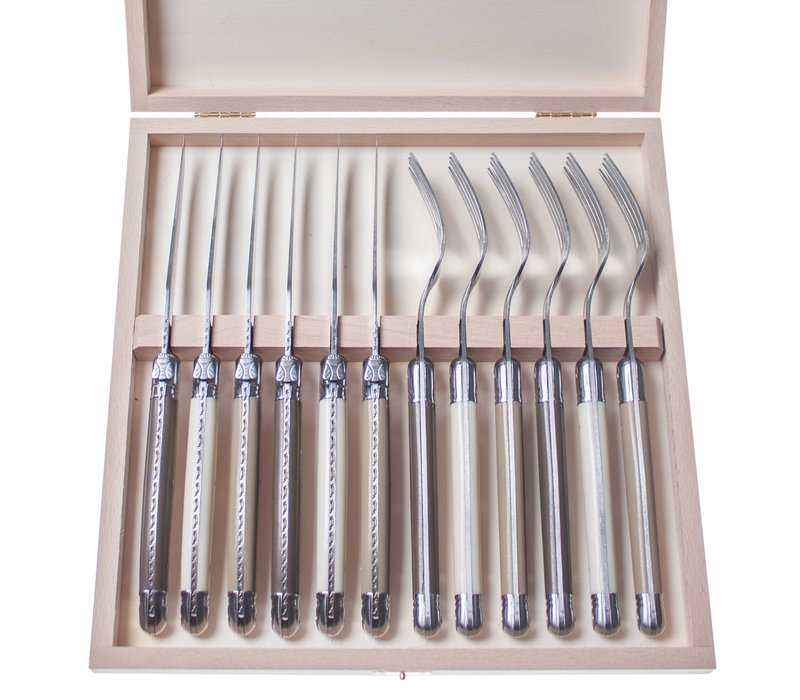 Laguiole Premium 6 Steak Knives & 6 Forks Linen