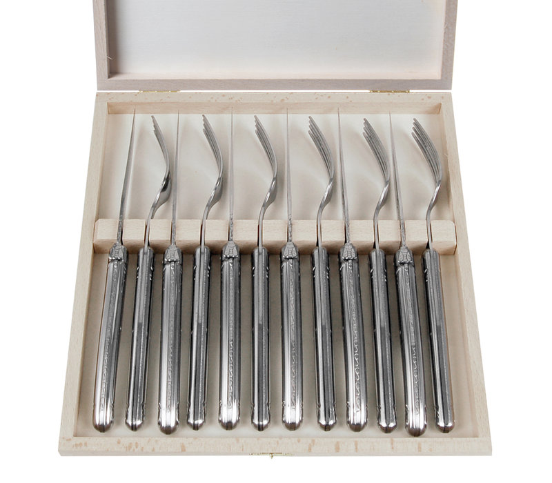 Laguiole Premium 6 Steakmesser & 6 Gabeln Edelstahl