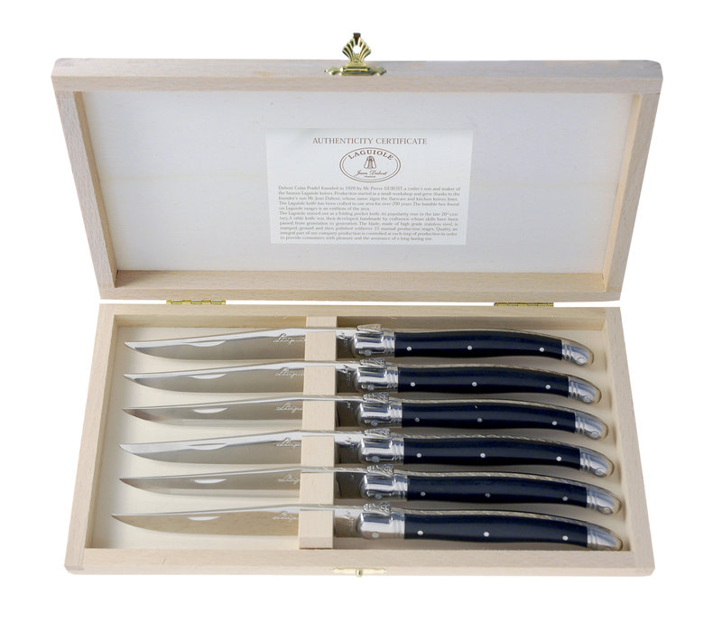 Laguiole Premium 6 Steak Knives Black