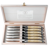 Laguiole Premium 6 Steakmesser Heller Horneffekt