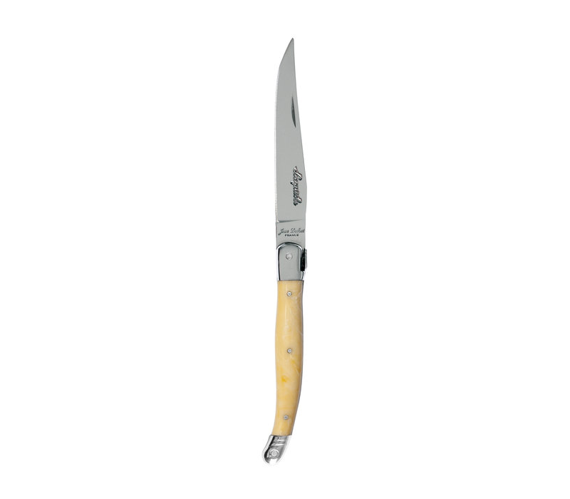 Laguiole Premium 6 Steak Knives Light Horn Effect