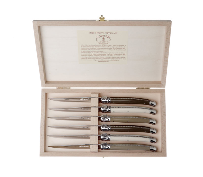 Laguiole Premium 6 Steak Knives Linen
