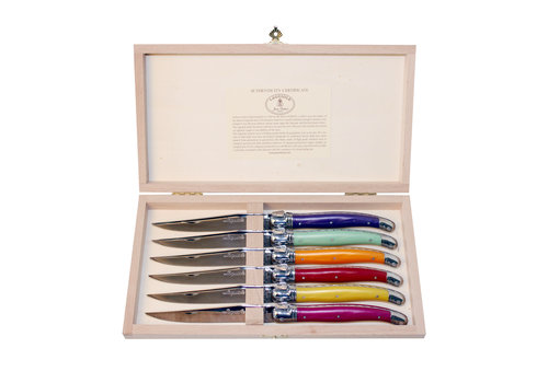 Laguiole Laguiole Premium 6 Steakmessen Rainbow