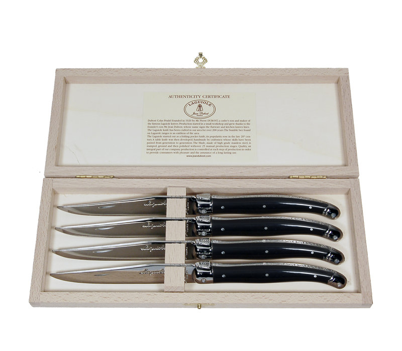 Laguiole Premium 4 Steak Knives Black