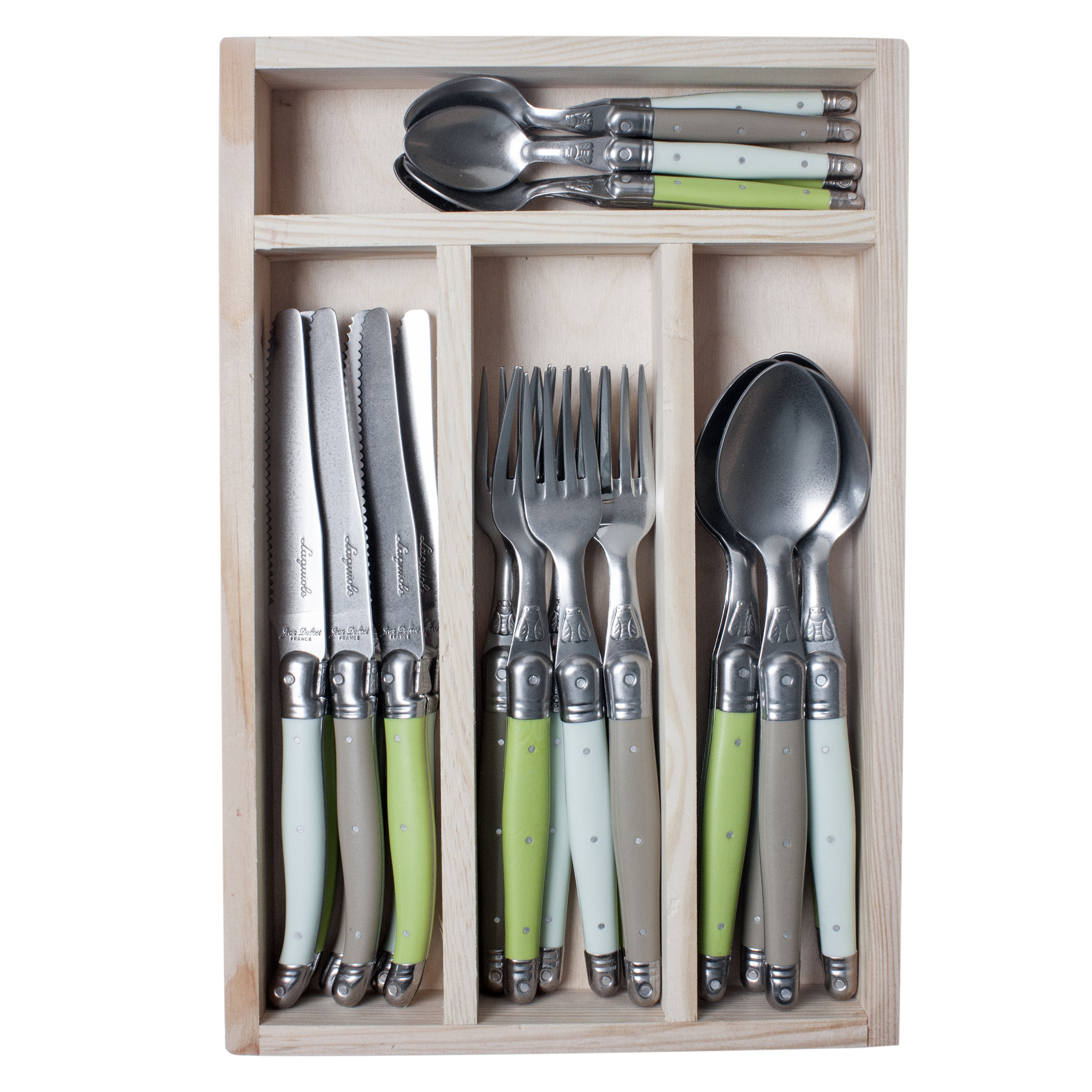Laguiole cutlery set 24piece 1.2mm black Kom Amsterdam