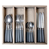 Kom Amsterdam Chestnut 24-piece Dinner Cutlery Grey in Wooden Box