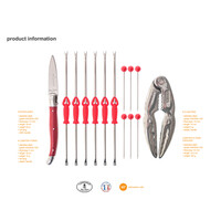 Laguiole 14-teiliges Meeresfrüchte-Set Rot im Display