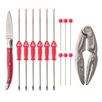 Laguiole 14-piece Seafood Set Red in Display