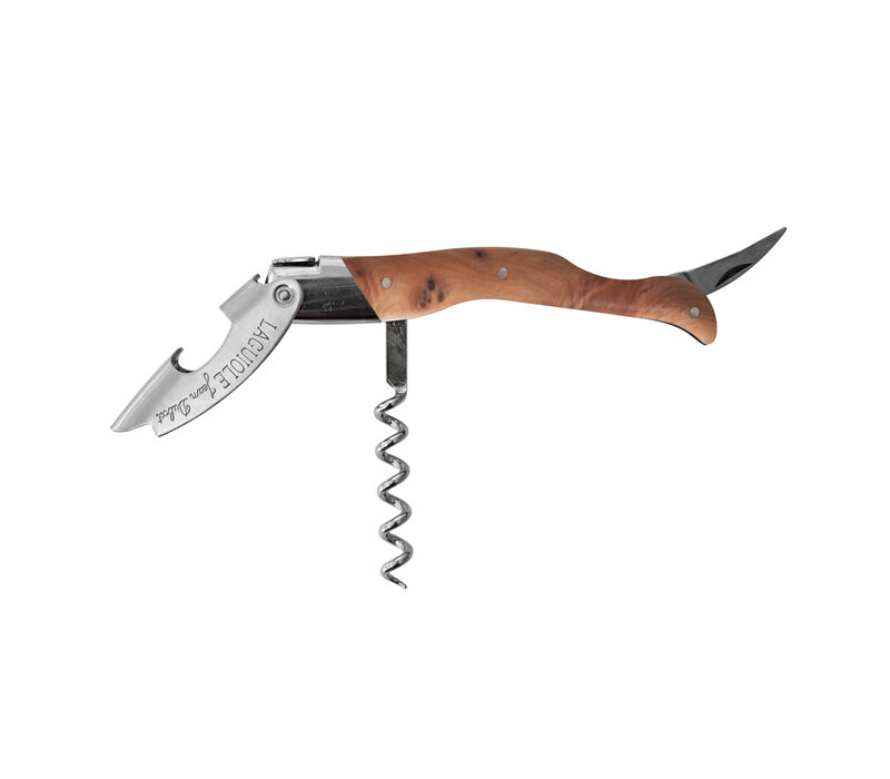 Couteau Sommelier Laguiole dans Boîte Cadeau en Bois – Fabriqué à 100% en France | Manche en Bois de Genévrier de Qualité