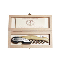 Laguiole Light Horn Effect Sommelier Knife in Wooden Gift Box – 100% Made in France