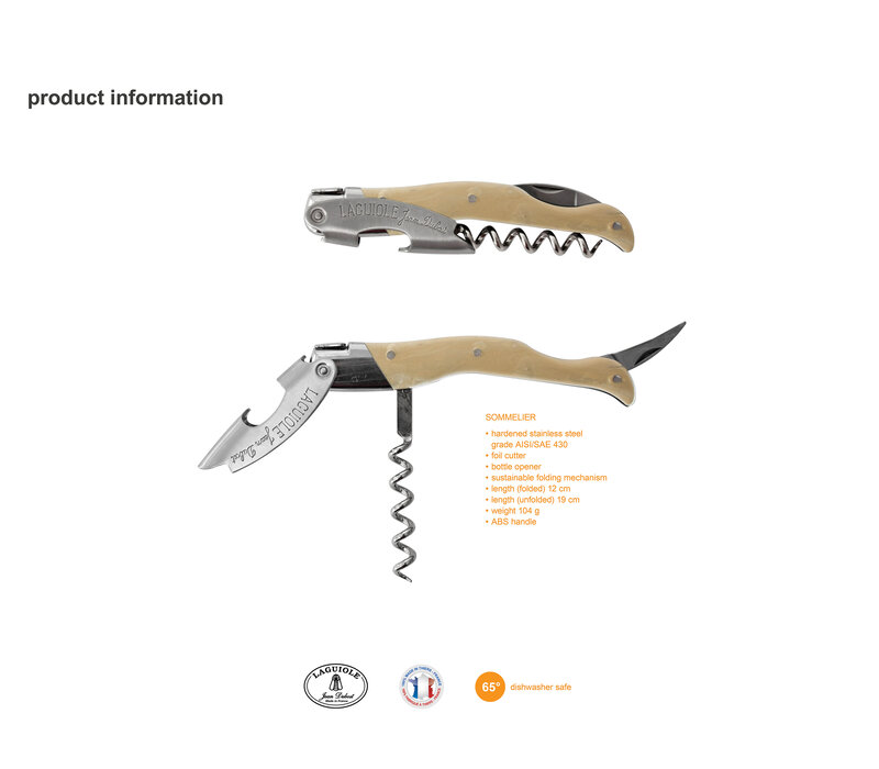 Laguiole Light Horn Effect Sommelier Knife in Wooden Gift Box – 100% Made in France