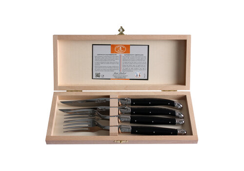 Jean Dubost New Age 6pc Copper & Black Steak Knife Block Set