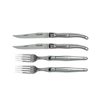 Laguiole Premium 2 Steakmesser und 2 Gabeln aus Edelstahl