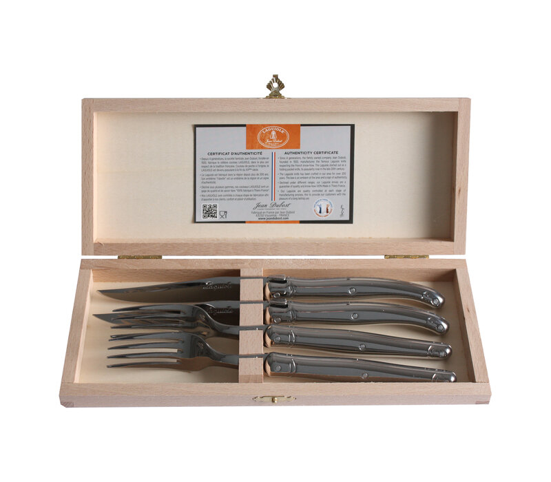 Laguiole Premium 2 Steakmesser und 2 Gabeln aus Edelstahl