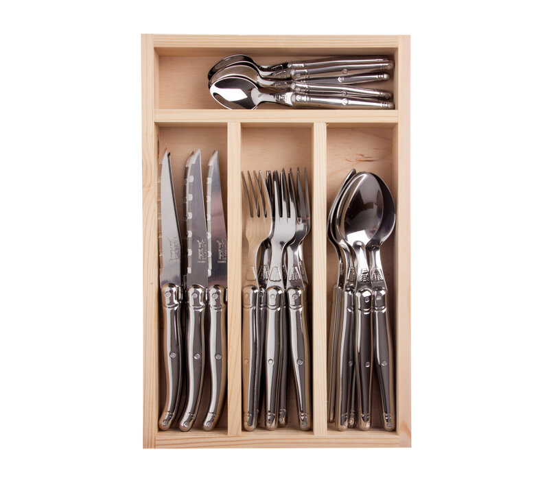 Laguiole Classic Steak Cutlery Set 24-piece Stainless Steel