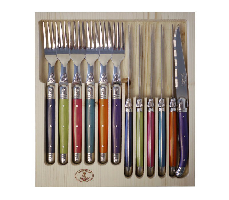 Laguiole Classic 6 Steak Knives & 6 Forks Provence