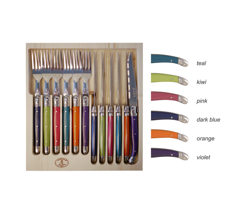 Laguiole Classic 6 Steak Knives & 6 Forks Provence