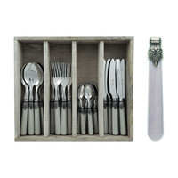 Vintage 24-piece Dinner Cutlery Smoke Gray in Box