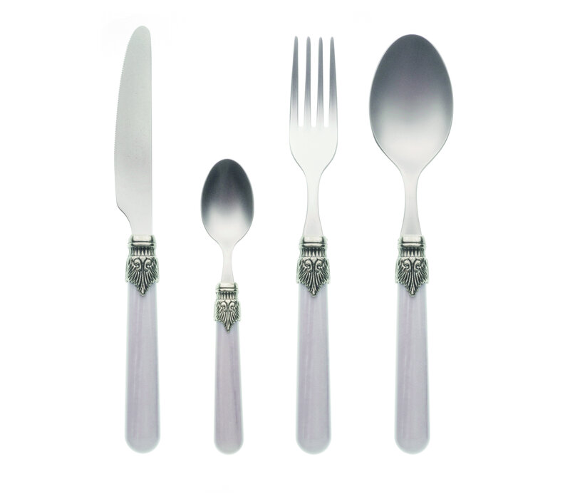Vintage Couvert de Table 4 Pièces Gris Smoke