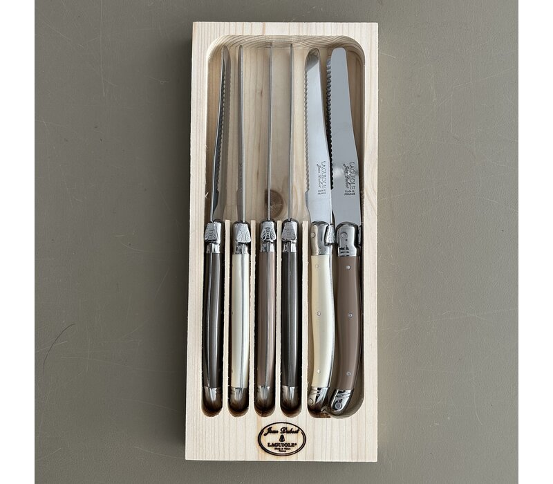 Laguiole Classic 6 Table Knives Linen Mix