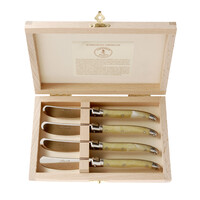 Laguiole Premium 4 Butter Knives Light Horn Effect