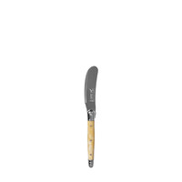 Laguiole Premium 2 Butter Knives & 2 Cheese Knives Light Horn Effect