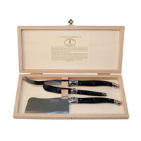 Laguiole Premium 3 Cheese Knives Black