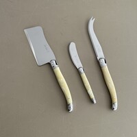 Laguiole Premium 3 Cheese Knives Light Horn Effect