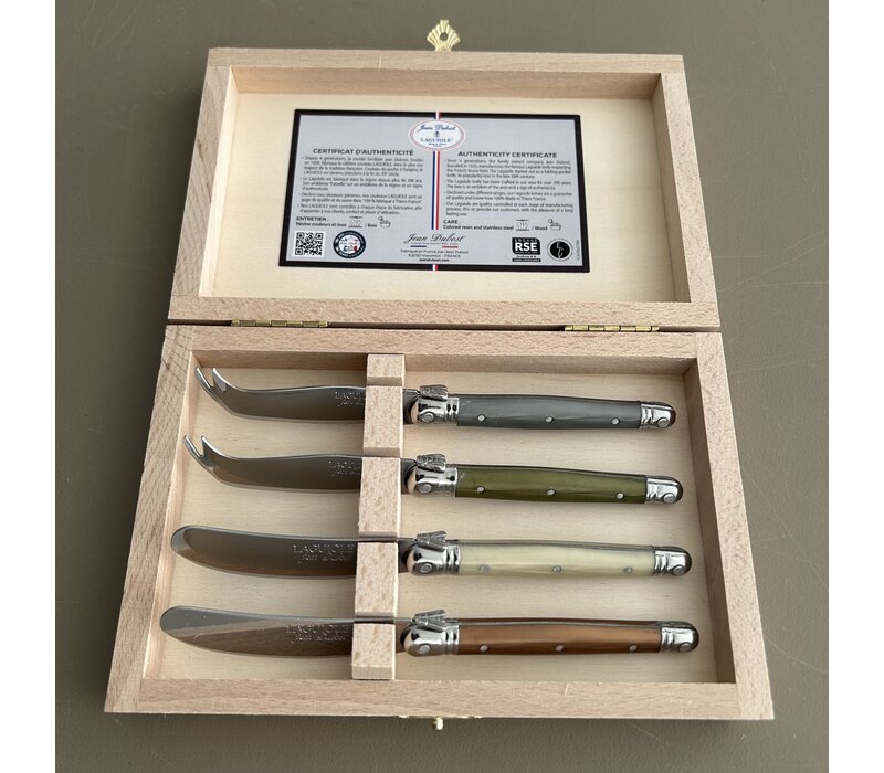 Laguiole Premium 2 Butter Knives & 2 Cheese Knives Mineral