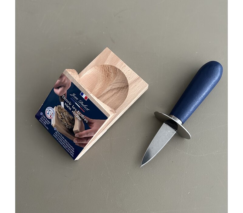 French Classics Oyster Holder & Oyster Knife Blue