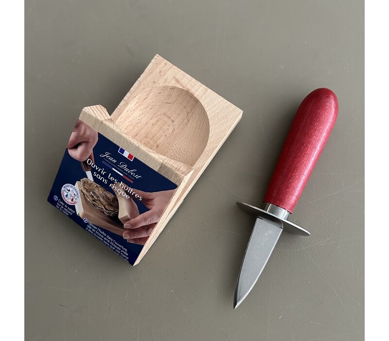 French Classics Oyster Holder & Oyster Knife Red