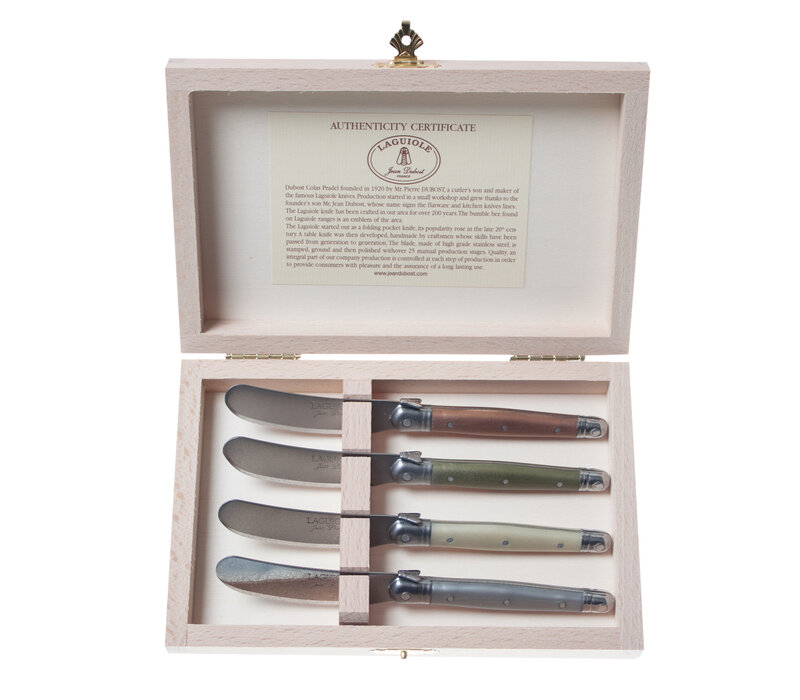 Laguiole Premium 4 Small Butter Knives Mineral