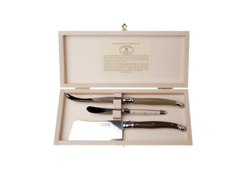 Laguiole Laguiole Premium 3 Cheese Knives Linen