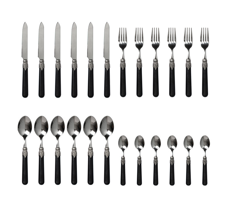 Brasserie Besteckset 24-teilig Schwarz