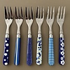 Kom Amsterdam Multi Colour 6 Cake Forks Mix Blue