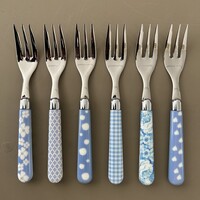 Multi Colour 6 Cake Forks Sky Blue